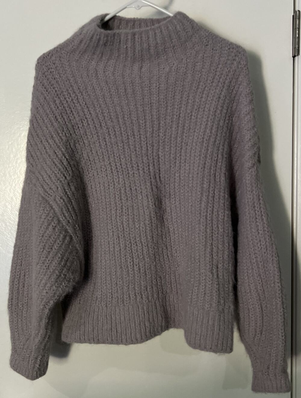 Express Women’s Size L Fuzzy Chenille Funnel Neck Pullover Sweater NWT